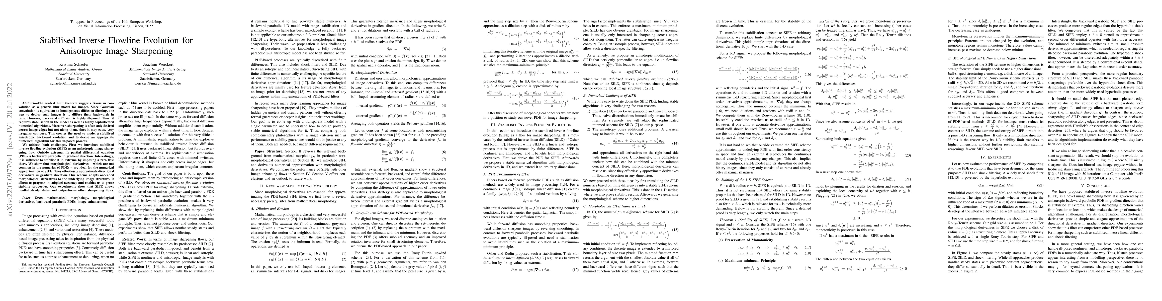 Thumbnail for Stabilised Inverse Flowline Evolution for Anisotropic Image Sharpening