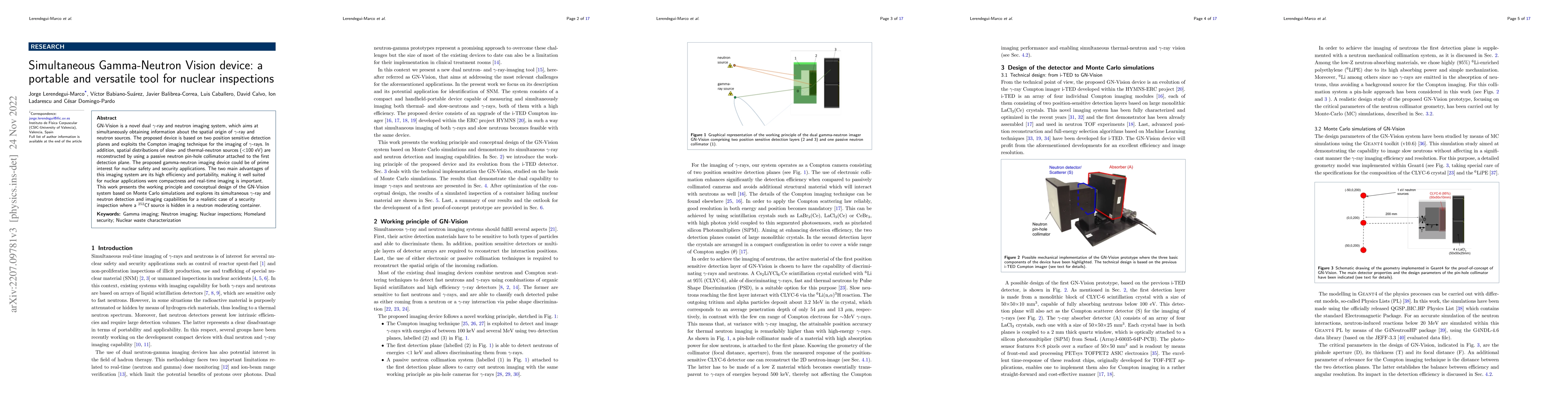 Thumbnail for Simultaneous Gamma-Neutron Vision device: a portable and versatile tool
  for nuclear inspections
