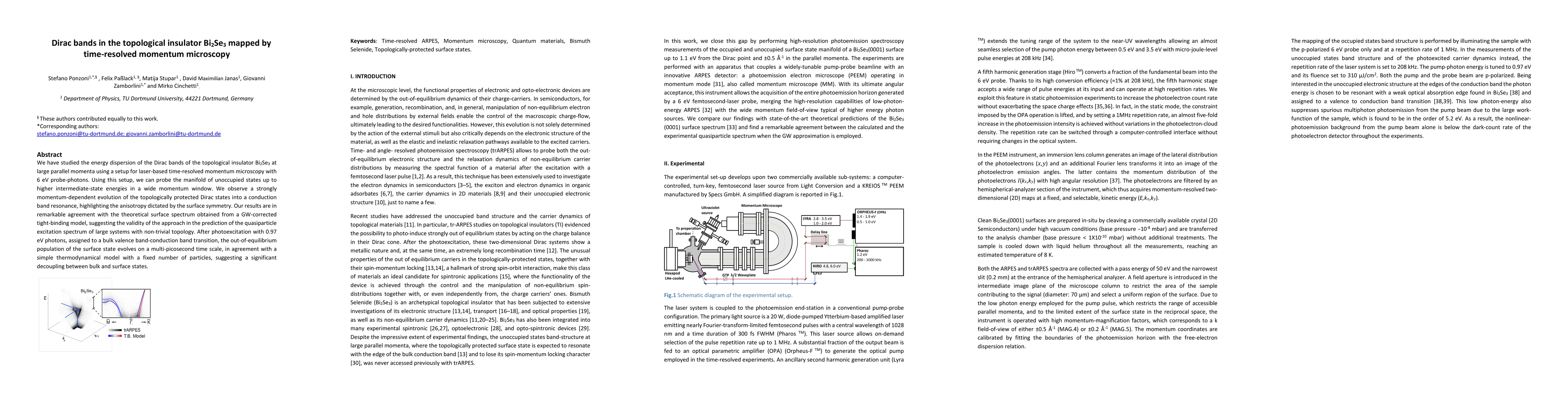 Thumbnail for Dirac bands in the topological insulator Bi2Se3 mapped by time-resolved
  momentum microscopy