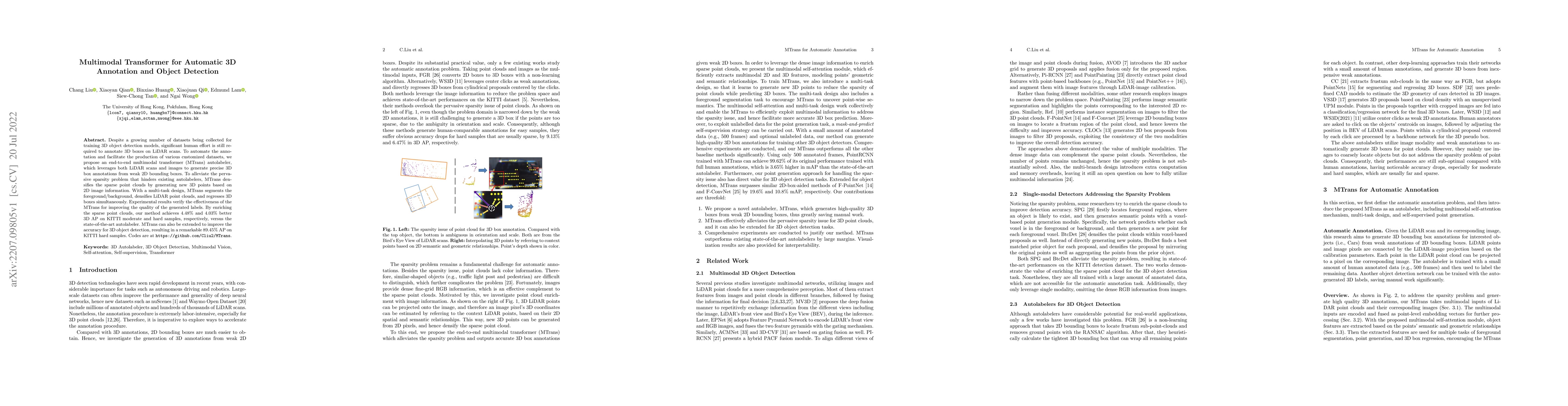 Thumbnail for Multimodal Transformer for Automatic 3D Annotation and Object Detection