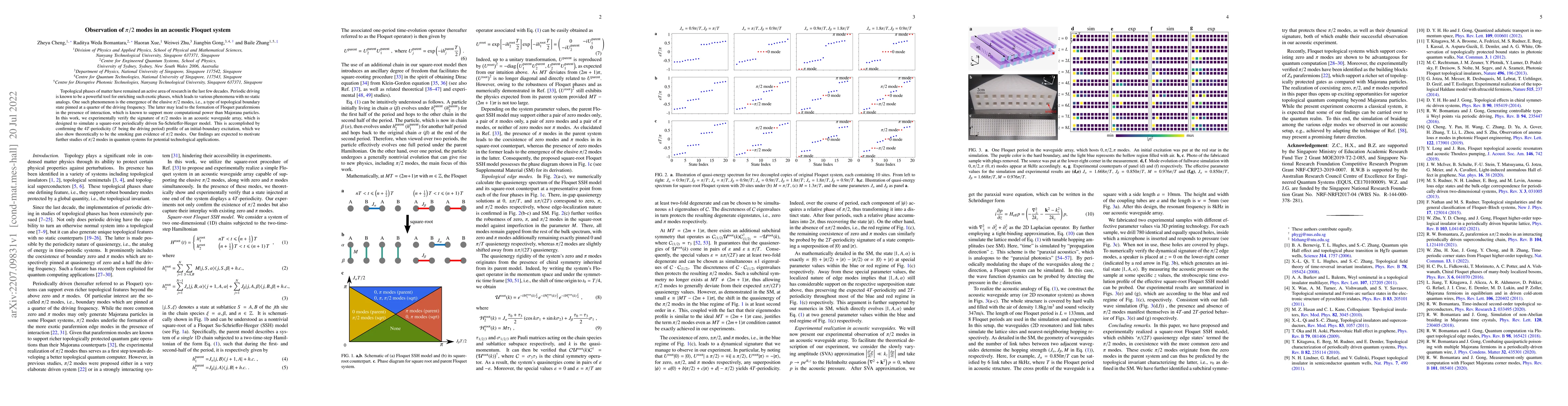 Thumbnail for Observation of pi/2 modes in an acoustic Floquet system
