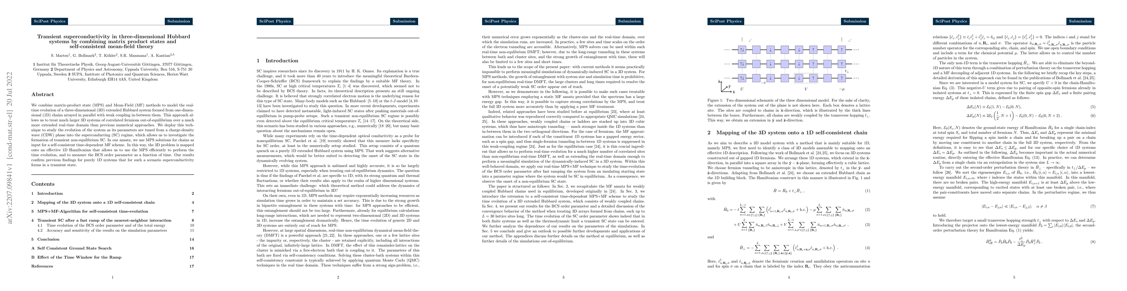 Thumbnail for Transient superconductivity in three-dimensional Hubbard systems by
  combining matrix product states and self-consistent mean-field theory