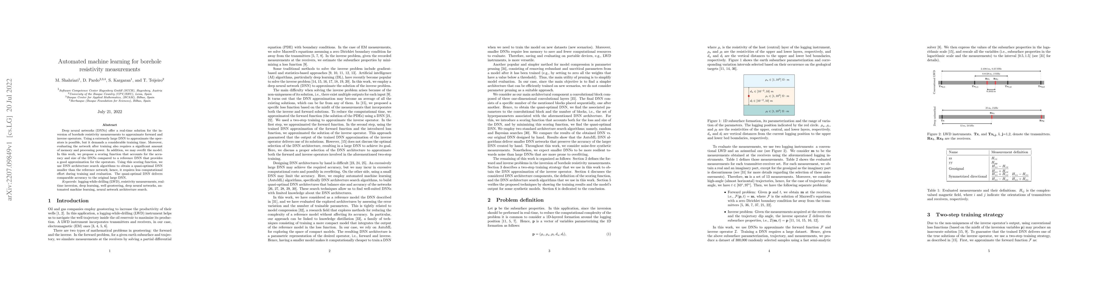Thumbnail for Automated machine learning for borehole resistivity measurements