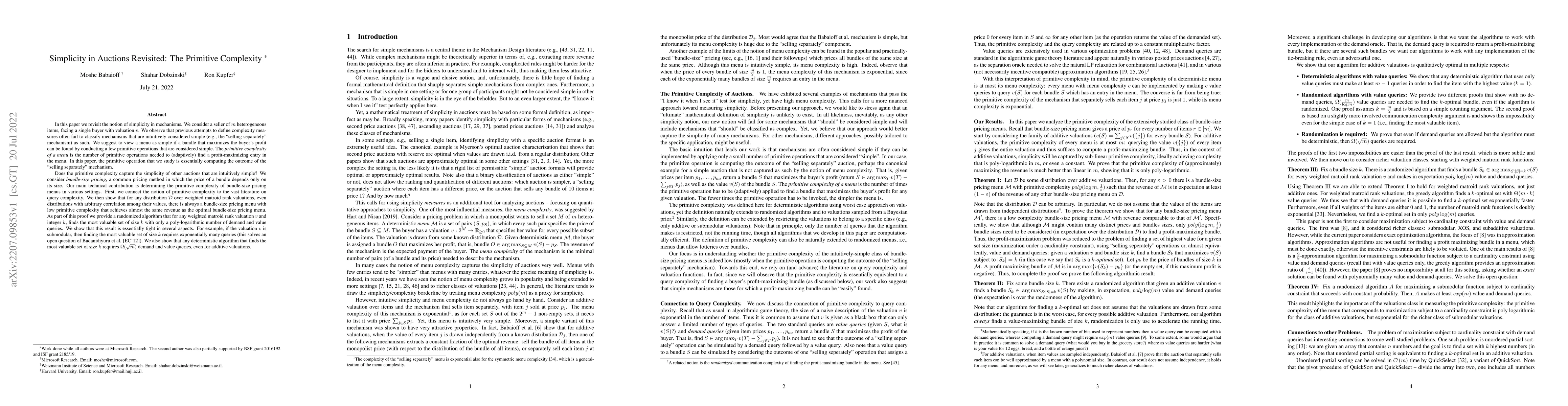 Thumbnail for Simplicity in Auctions Revisited: The Primitive Complexity