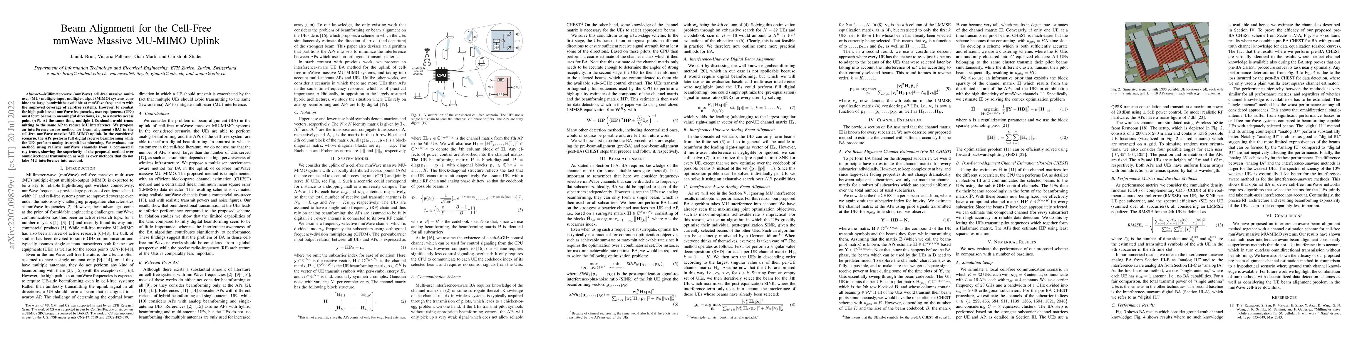 Thumbnail for Beam Alignment for the Cell-Free mmWave Massive MU-MIMO Uplink