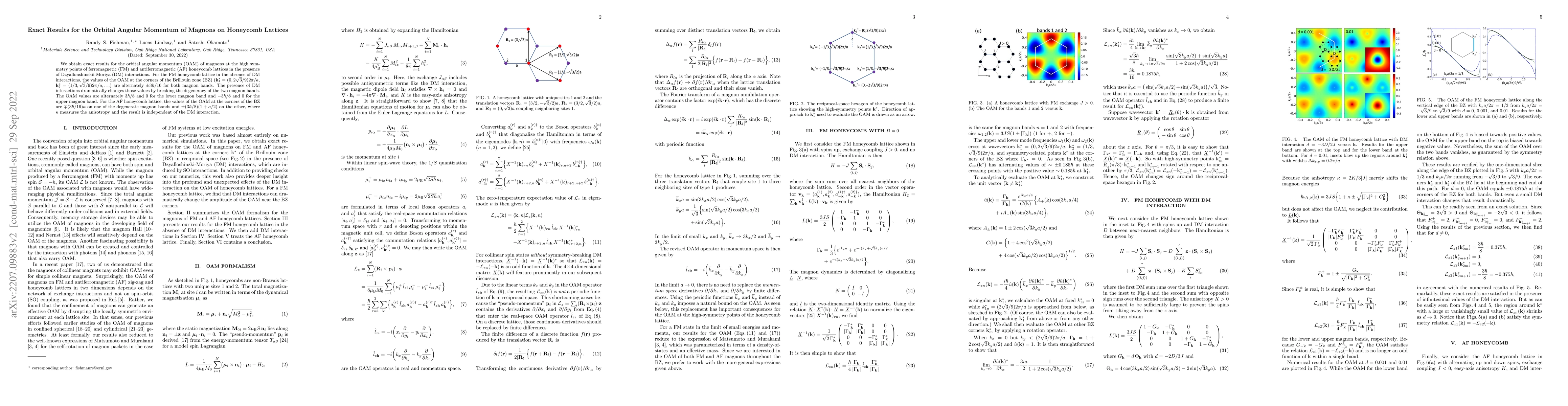 Thumbnail for Exact Results for the Orbital Angular Momentum of Magnons on Honeycomb
  Lattices