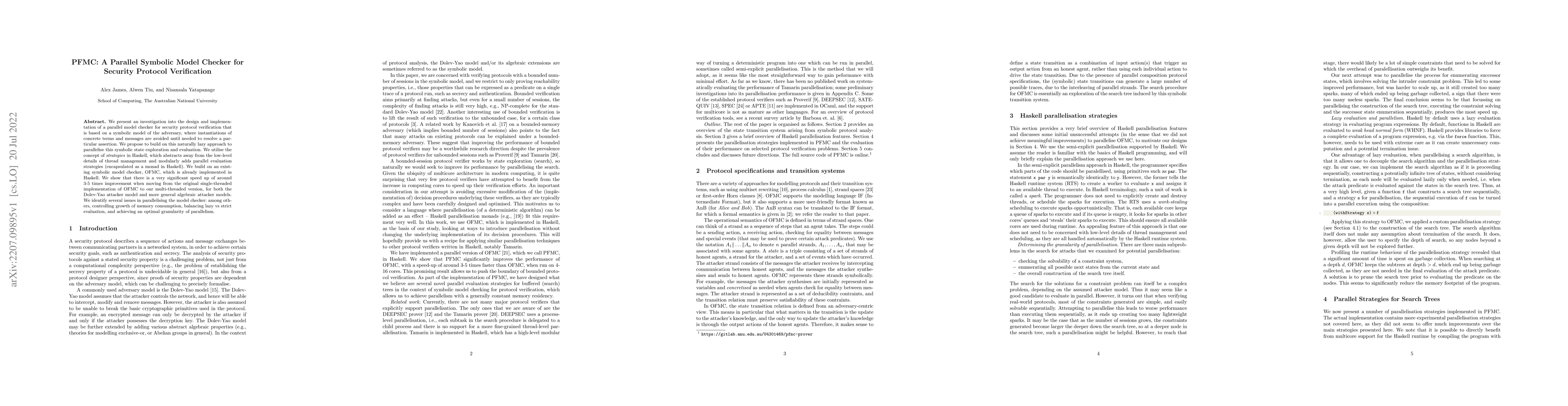 Thumbnail for PFMC: a parallel symbolic model checker for security protocol
  verification