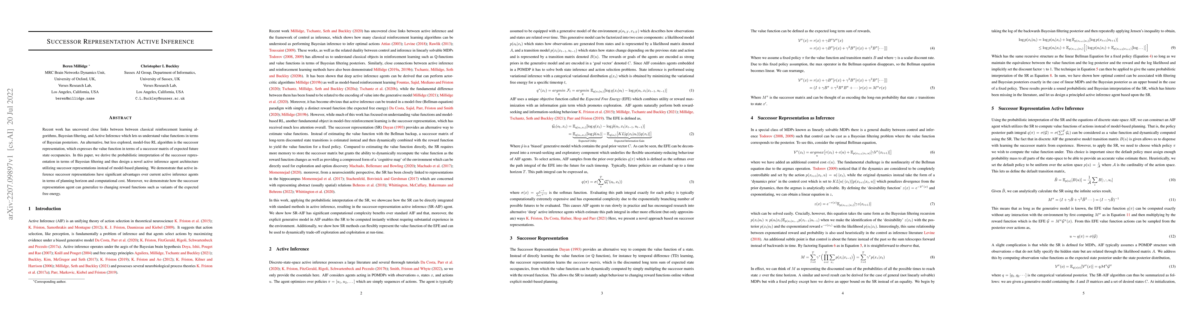 Thumbnail for Successor Representation Active Inference