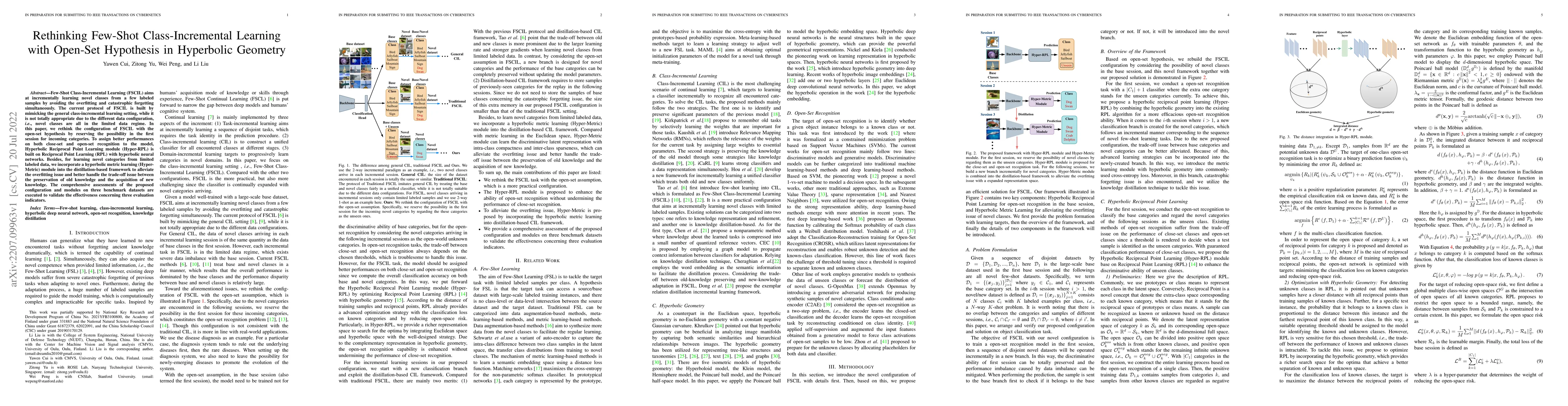 Thumbnail for Rethinking Few-Shot Class-Incremental Learning with Open-Set Hypothesis
  in Hyperbolic Geometry