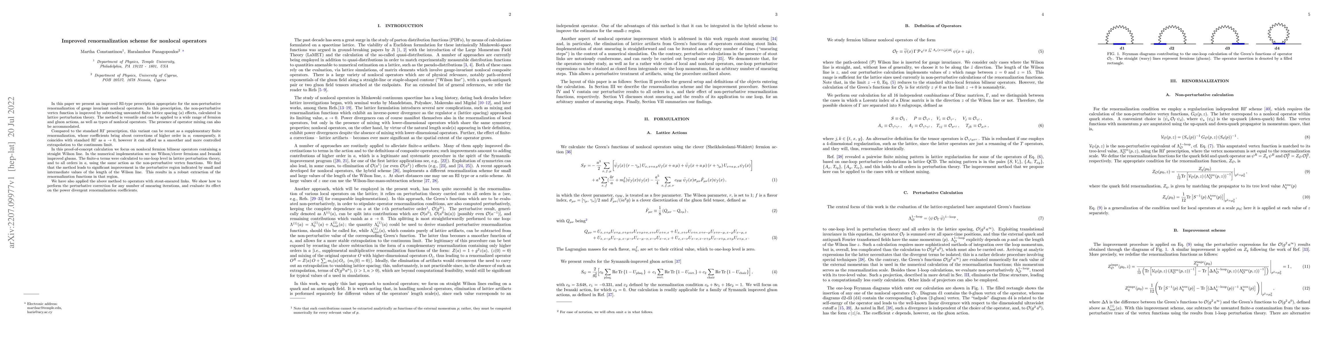 Thumbnail for Improved renormalization scheme for nonlocal operators