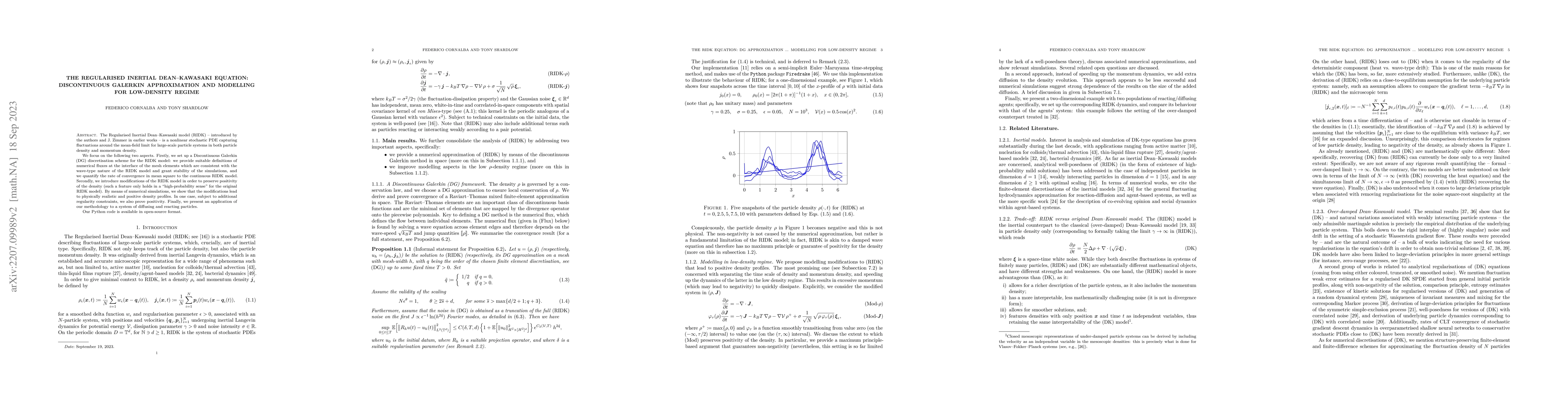 Thumbnail for The Regularised Inertial Dean-Kawasaki equation: discontinuous Galerkin
  approximation and modelling for low-density regime