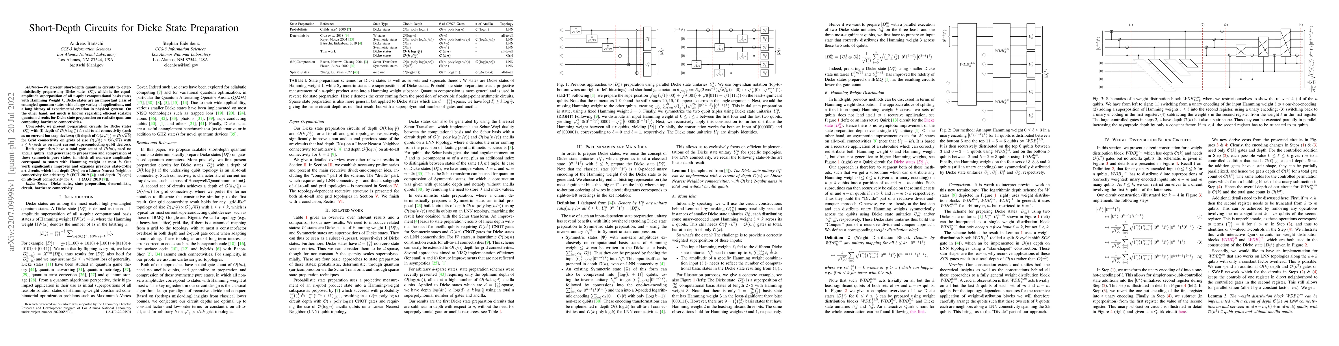 Thumbnail for Short-Depth Circuits for Dicke State Preparation