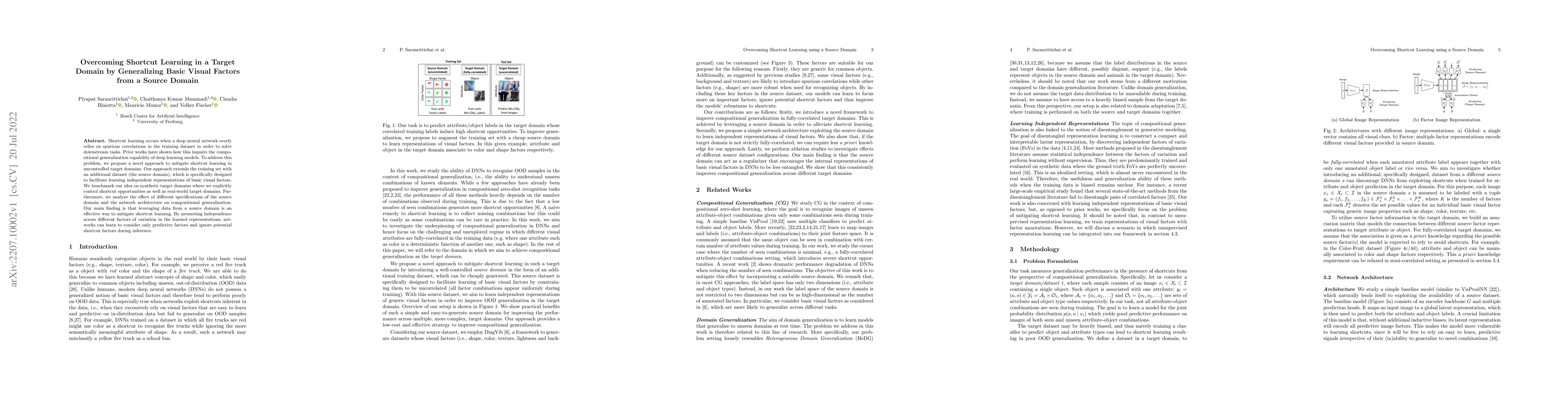 Thumbnail for Overcoming Shortcut Learning in a Target Domain by Generalizing Basic
  Visual Factors from a Source Domain