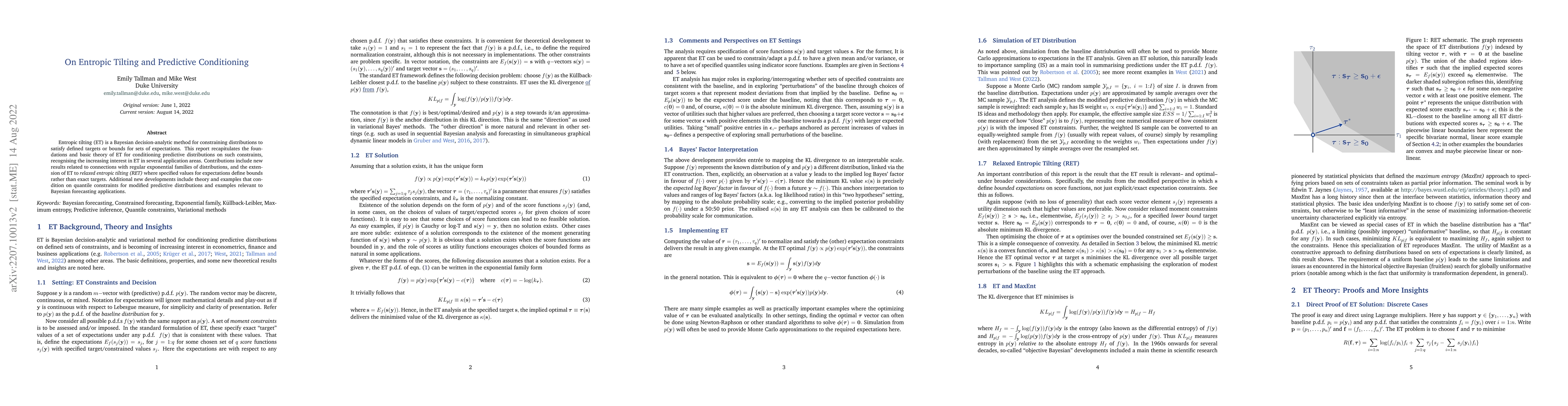 Thumbnail for On Entropic Tilting and Predictive Conditioning