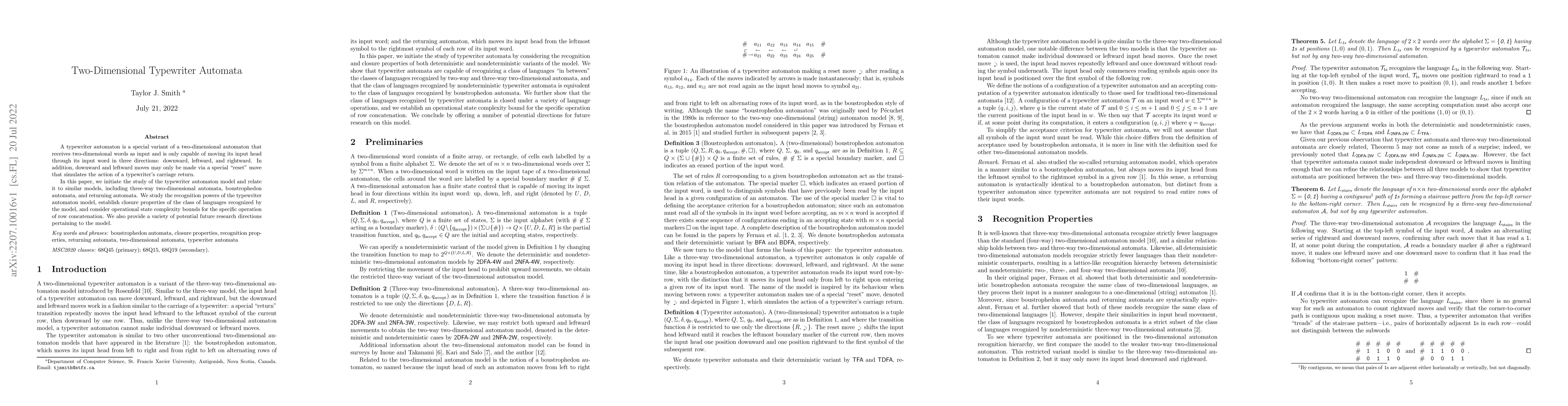 Thumbnail for Two-Dimensional Typewriter Automata