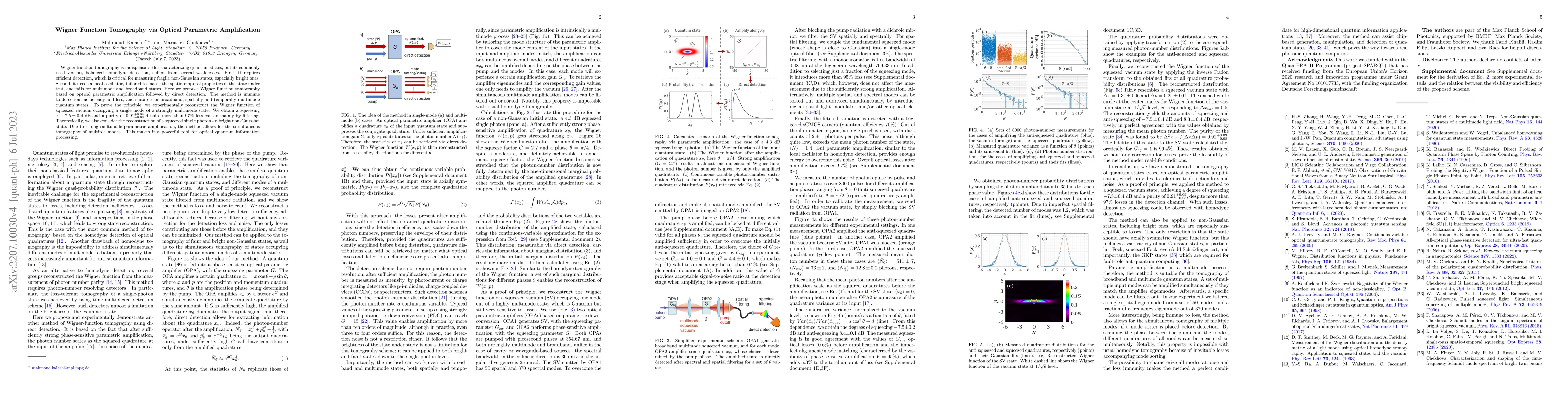 Thumbnail for Wigner Function Tomography via Optical Parametric Amplification