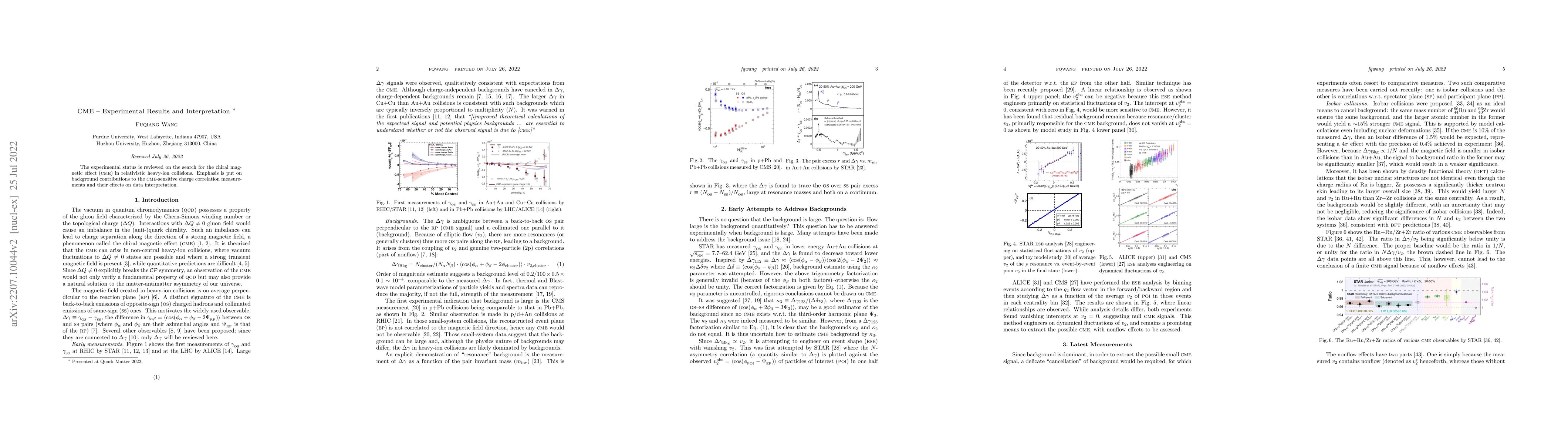 Thumbnail for CME -- Experimental Results and Interpretation