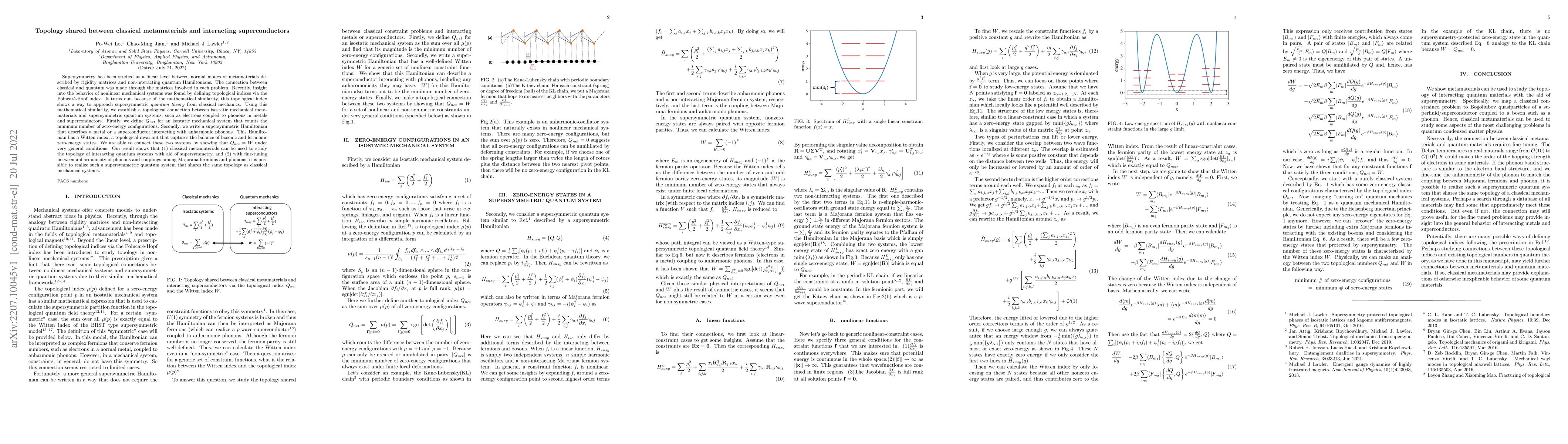 Thumbnail for Topology shared between classical metamaterials and interacting
  superconductors