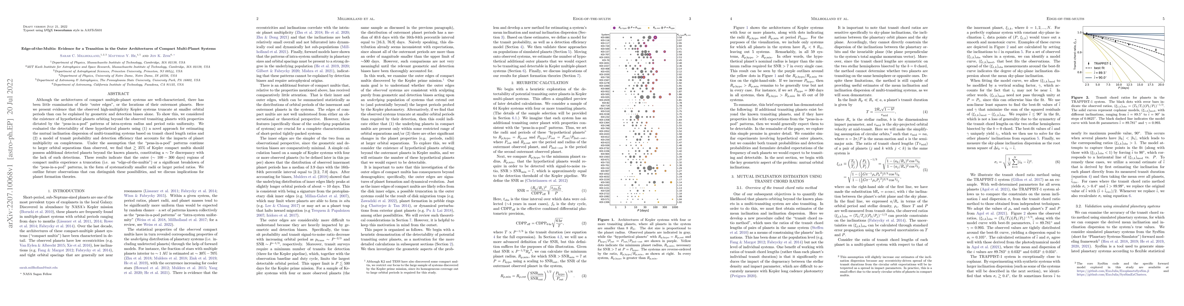 Thumbnail for Edge-of-the-Multis: Evidence for a Transition in the Outer Architectures
  of Compact Multi-Planet Systems