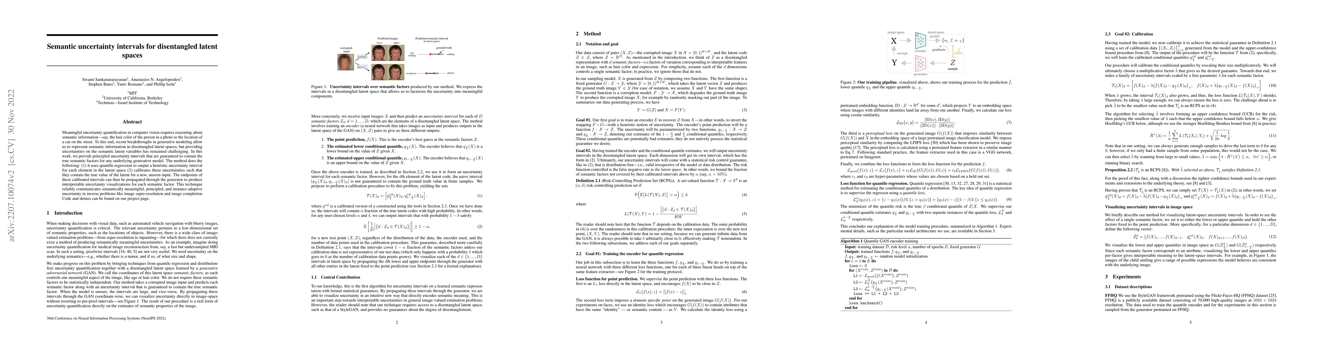 Thumbnail for Semantic uncertainty intervals for disentangled latent spaces