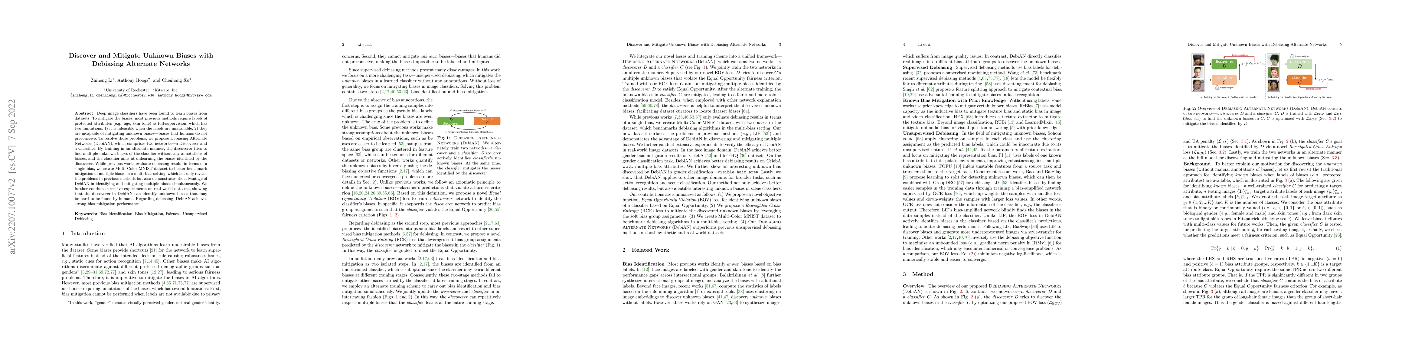 Thumbnail for Discover and Mitigate Unknown Biases with Debiasing Alternate Networks