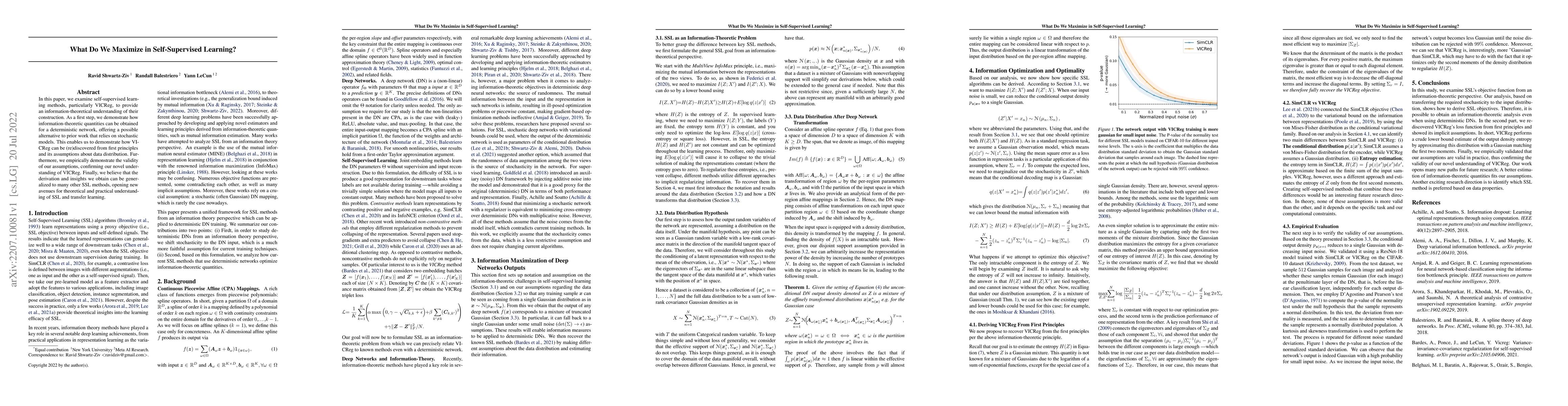 Thumbnail for What Do We Maximize in Self-Supervised Learning?