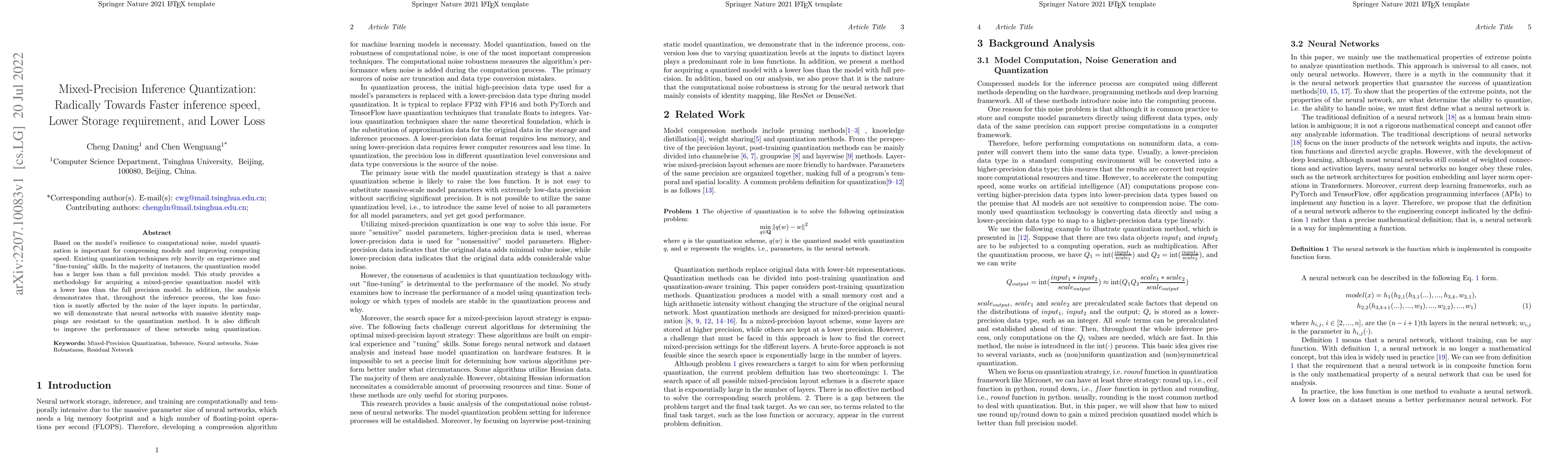 Thumbnail for Mixed-Precision Inference Quantization: Radically Towards Faster
  inference speed, Lower Storage requirement, and Lower Loss