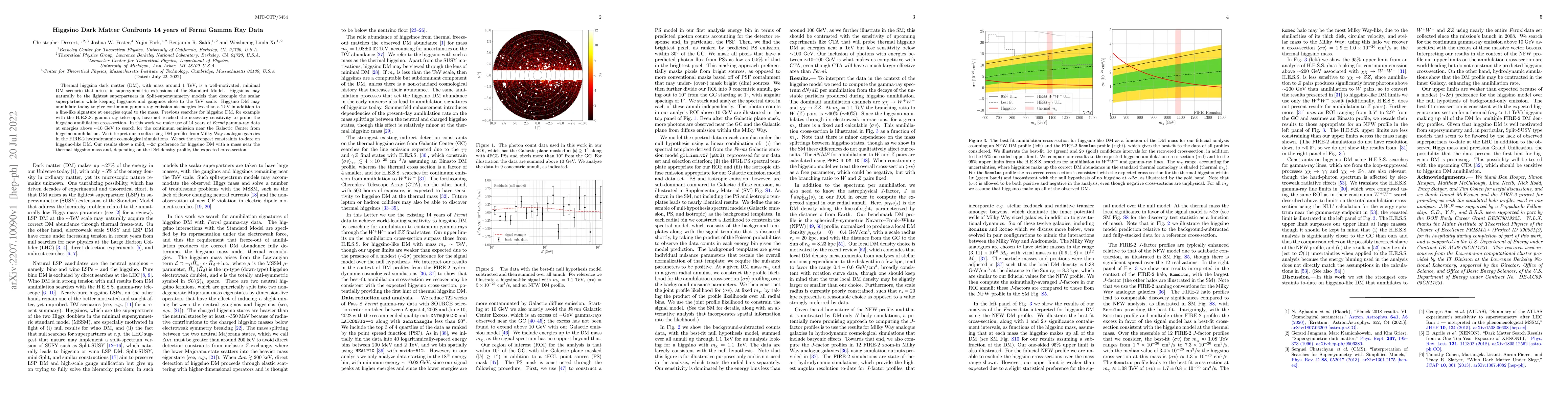 Thumbnail for Higgsino Dark Matter Confronts 14 years of Fermi Gamma Ray Data