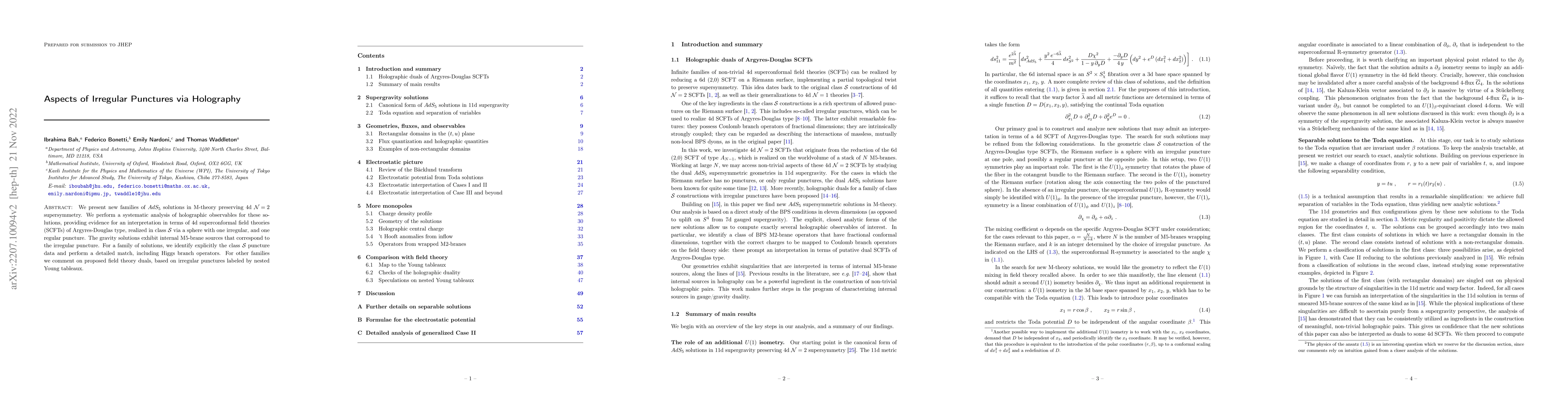 Thumbnail for Aspects of Irregular Punctures via Holography