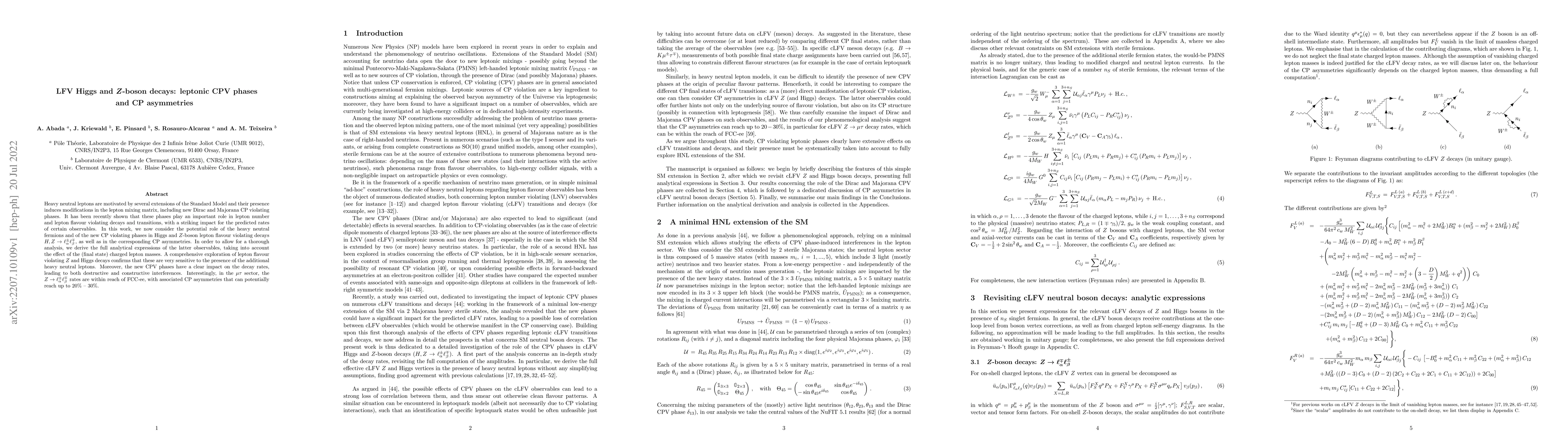 Thumbnail for LFV Higgs and $Z$-boson decays: leptonic CPV phases and CP asymmetries