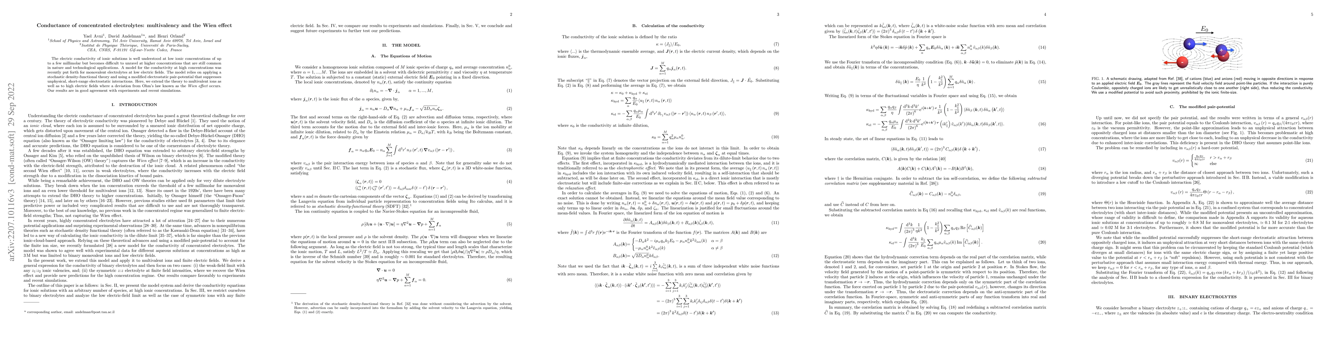 Thumbnail for Conductance of concentrated electrolytes: multivalency and the Wien
  effect