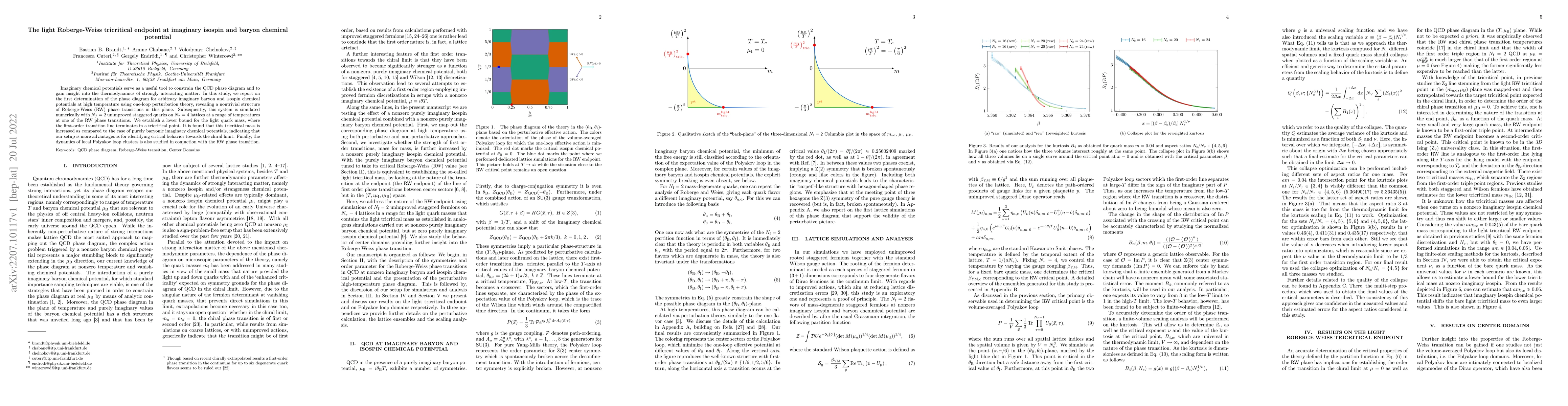 Thumbnail for The light Roberge-Weiss tricritical endpoint at imaginary isospin and
  baryon chemical potential