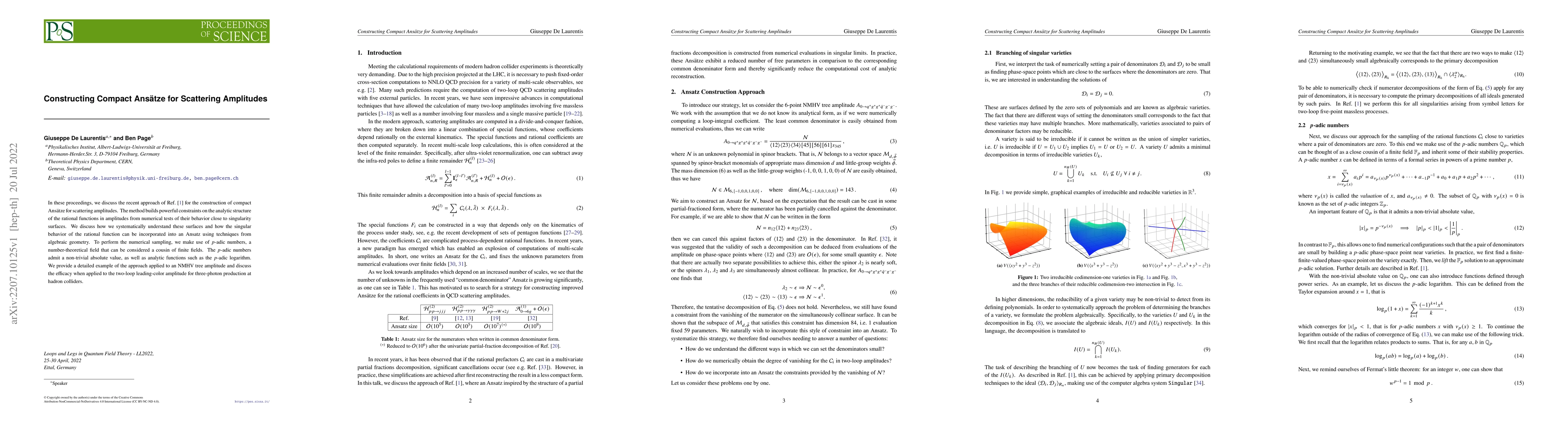 Thumbnail for Constructing Compact Ans\"atze for Scattering Amplitudes