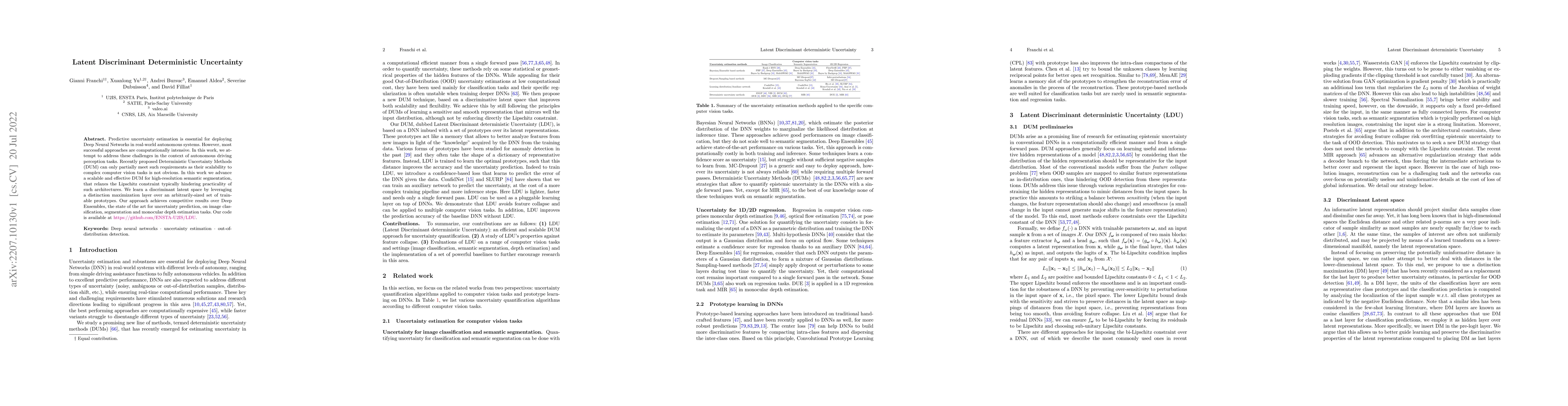 Thumbnail for Latent Discriminant deterministic Uncertainty