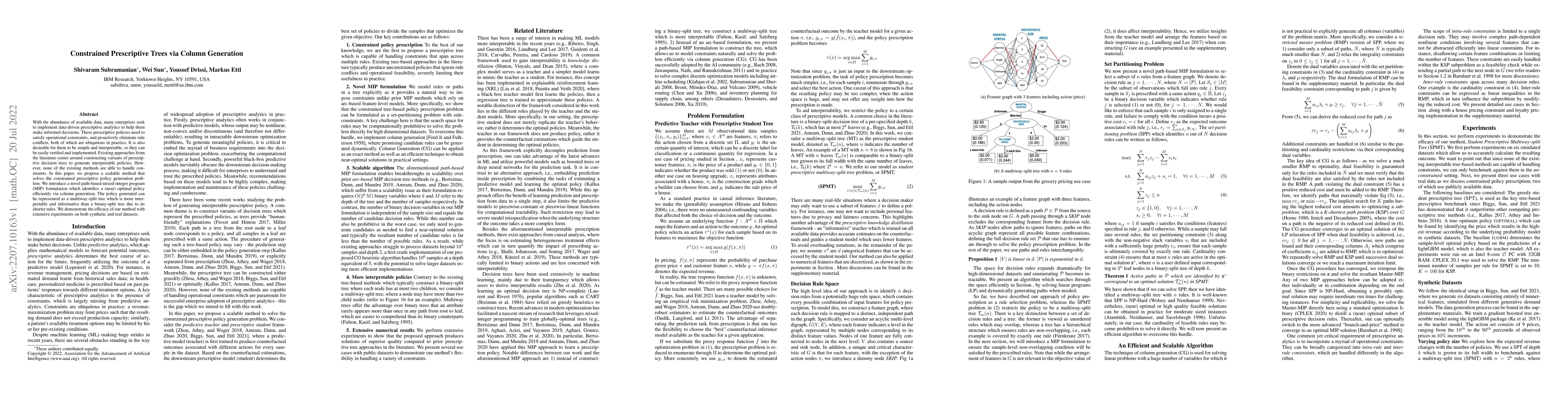 Thumbnail for Constrained Prescriptive Trees via Column Generation