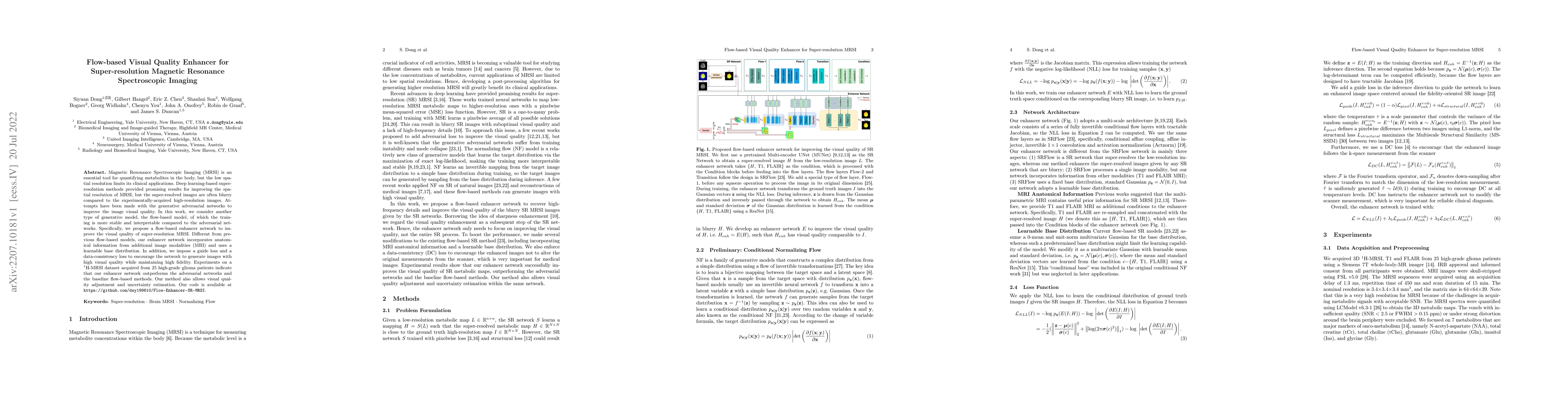 Thumbnail for Flow-based Visual Quality Enhancer for Super-resolution Magnetic
  Resonance Spectroscopic Imaging