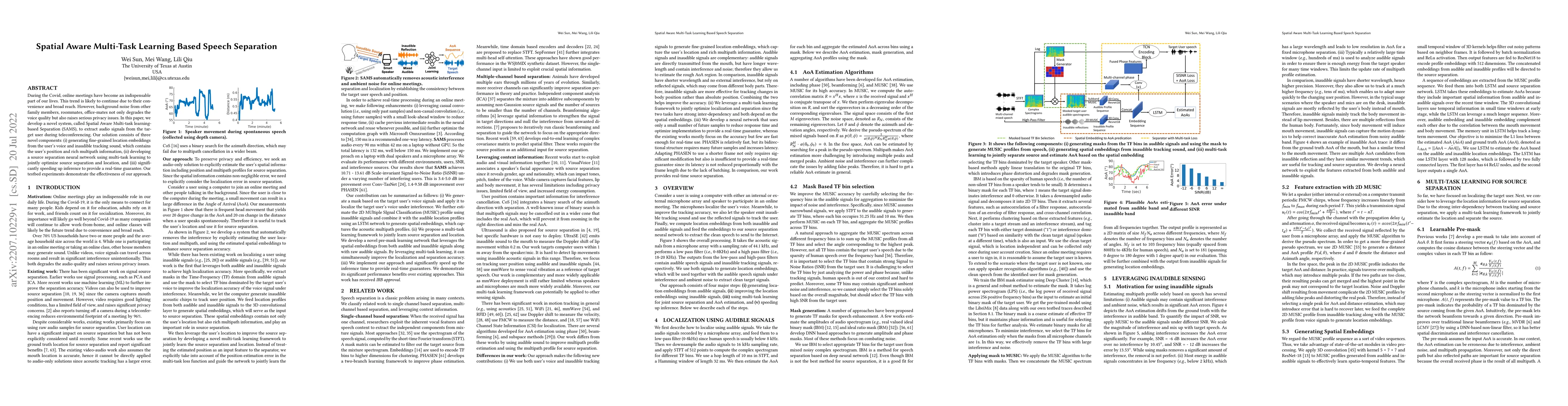 Thumbnail for Spatial Aware Multi-Task Learning Based Speech Separation