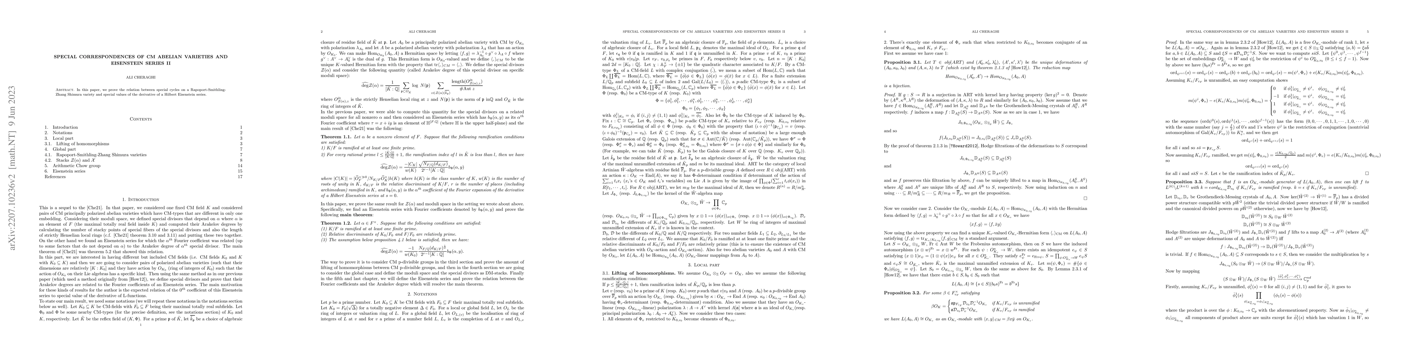 Thumbnail for Special Correspondences of CM Abelian Varieties and Eisenstein Series II