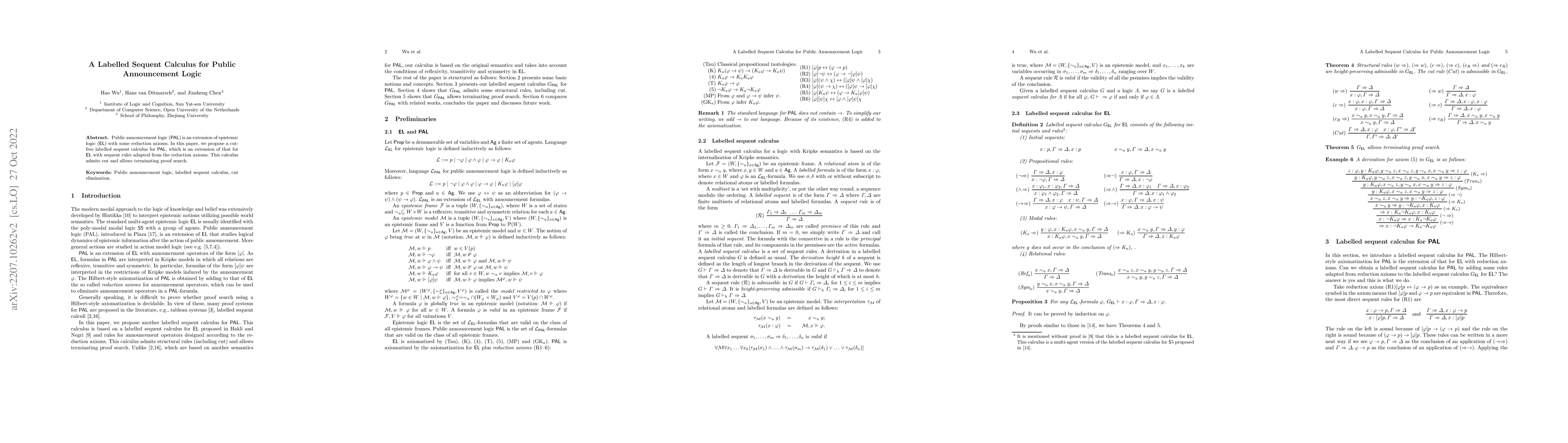 Thumbnail for A Labelled Sequent Calculus for Public Announcement Logic