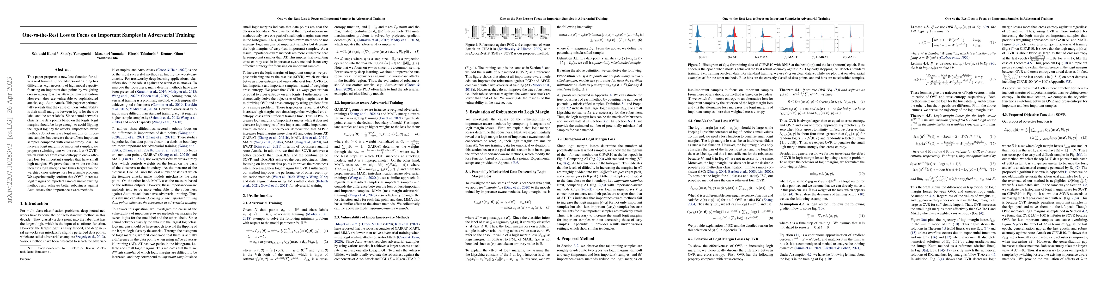 Thumbnail for One-vs-the-Rest Loss to Focus on Important Samples in Adversarial
  Training