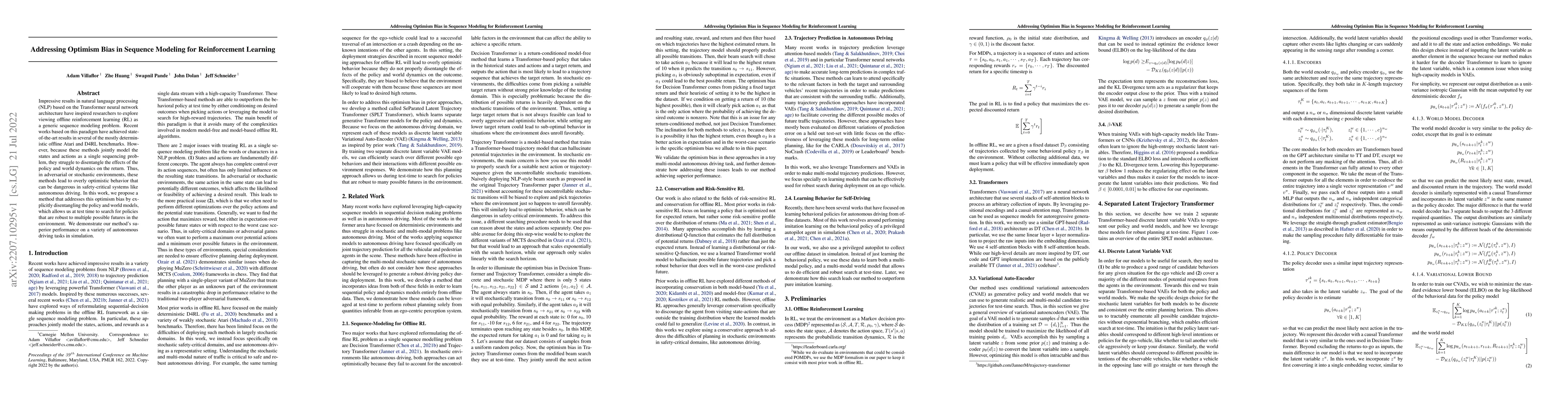 Thumbnail for Addressing Optimism Bias in Sequence Modeling for Reinforcement Learning