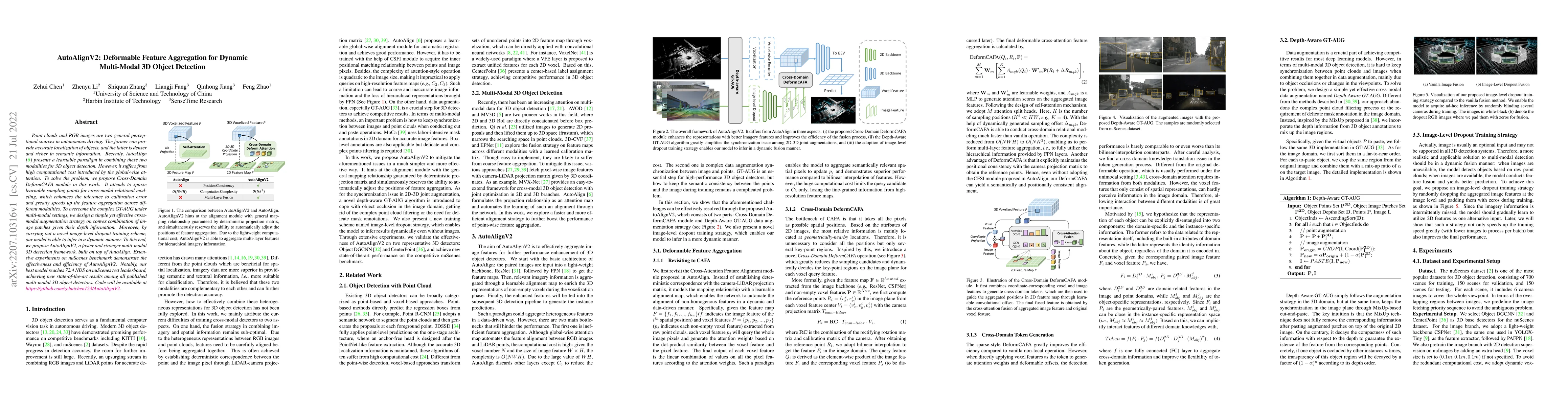 Thumbnail for AutoAlignV2: Deformable Feature Aggregation for Dynamic Multi-Modal 3D
  Object Detection