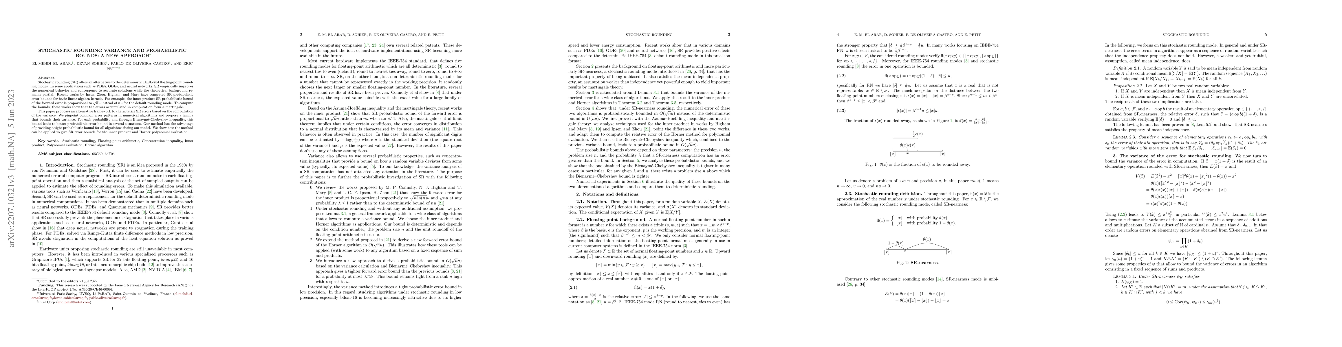 Thumbnail for Stochastic rounding variance and probabilistic bounds: A new approach