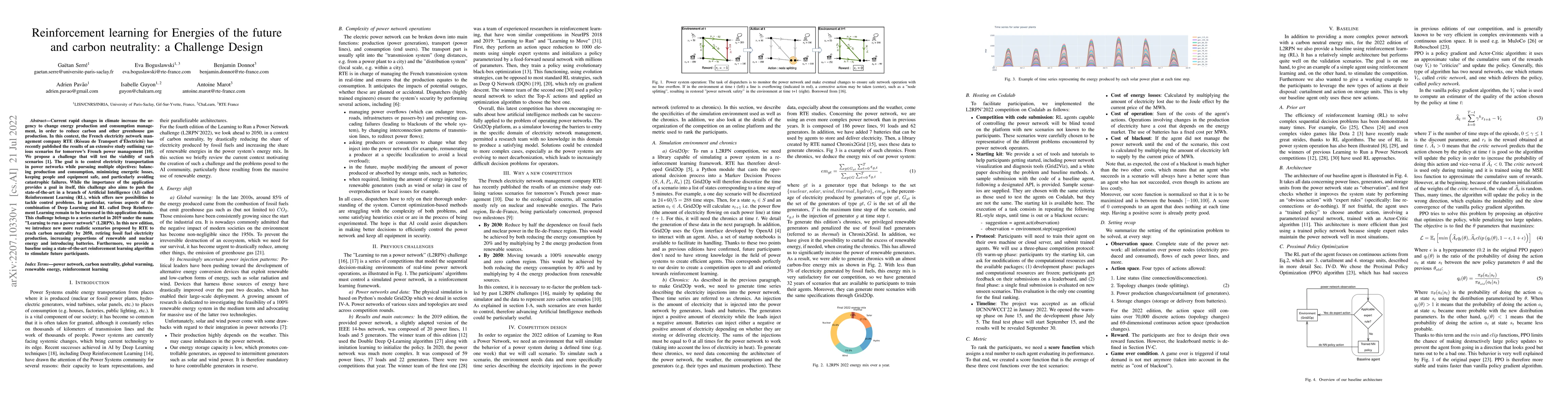 Thumbnail for Reinforcement learning for Energies of the future and carbon neutrality:
  a Challenge Design
