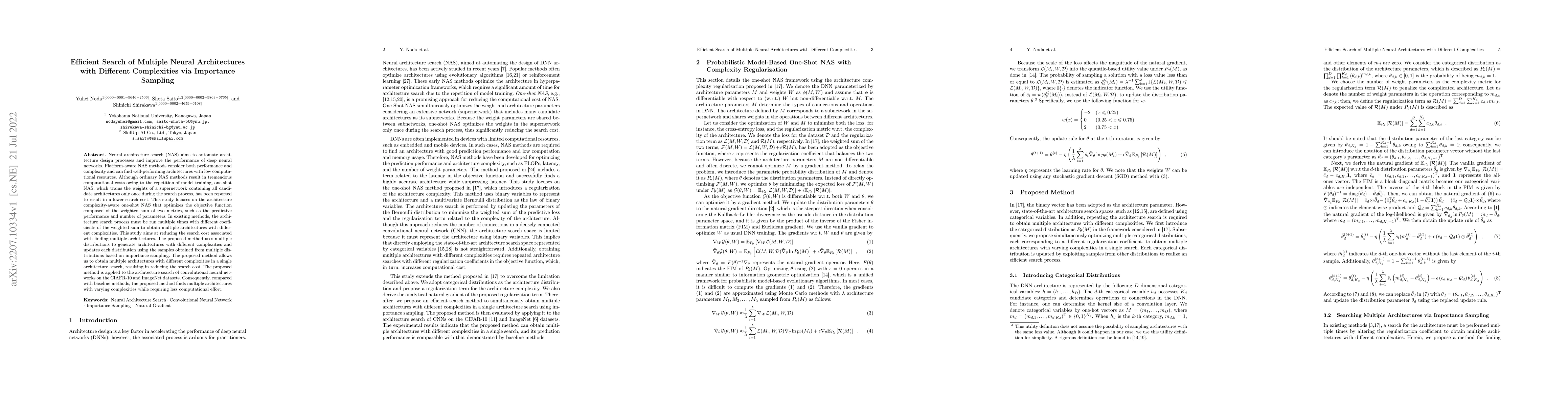 Thumbnail for Efficient Search of Multiple Neural Architectures with Different
  Complexities via Importance Sampling