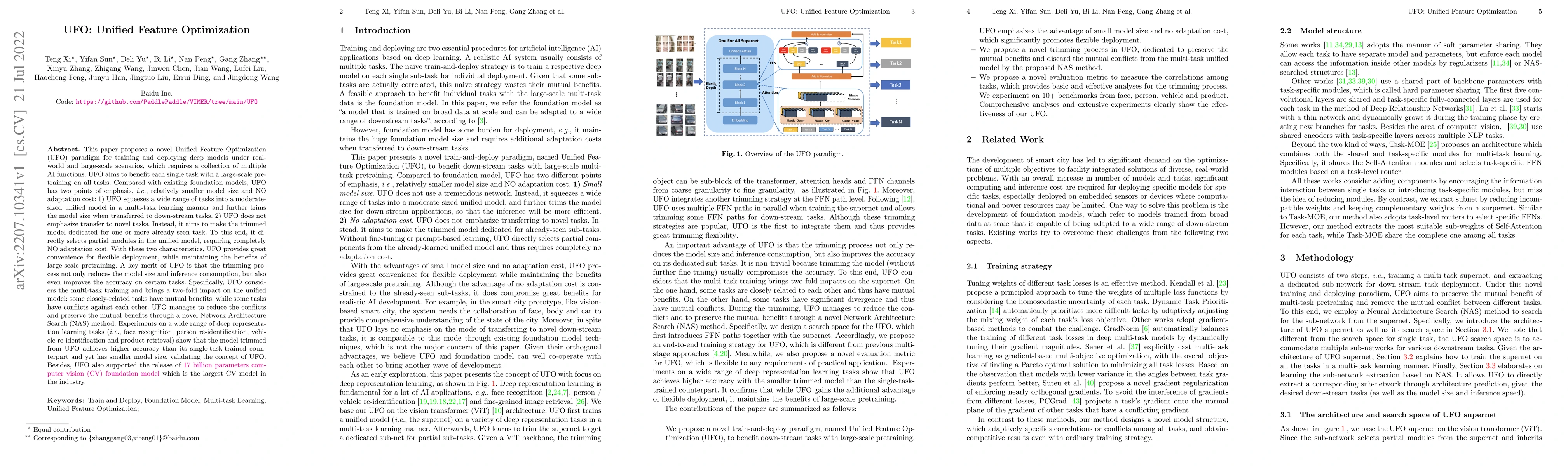 Thumbnail for UFO: Unified Feature Optimization
