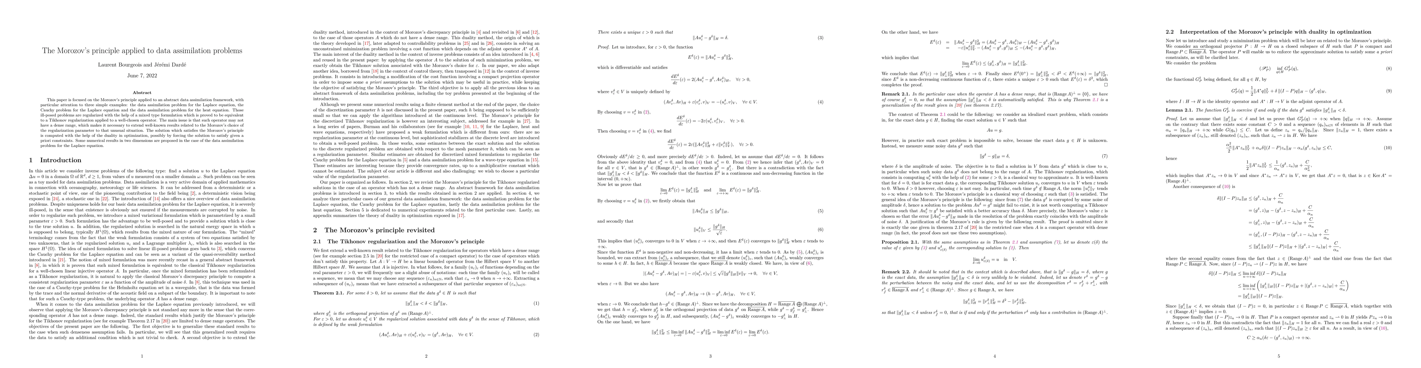 Thumbnail for The Morozov's principle applied to data assimilation problems