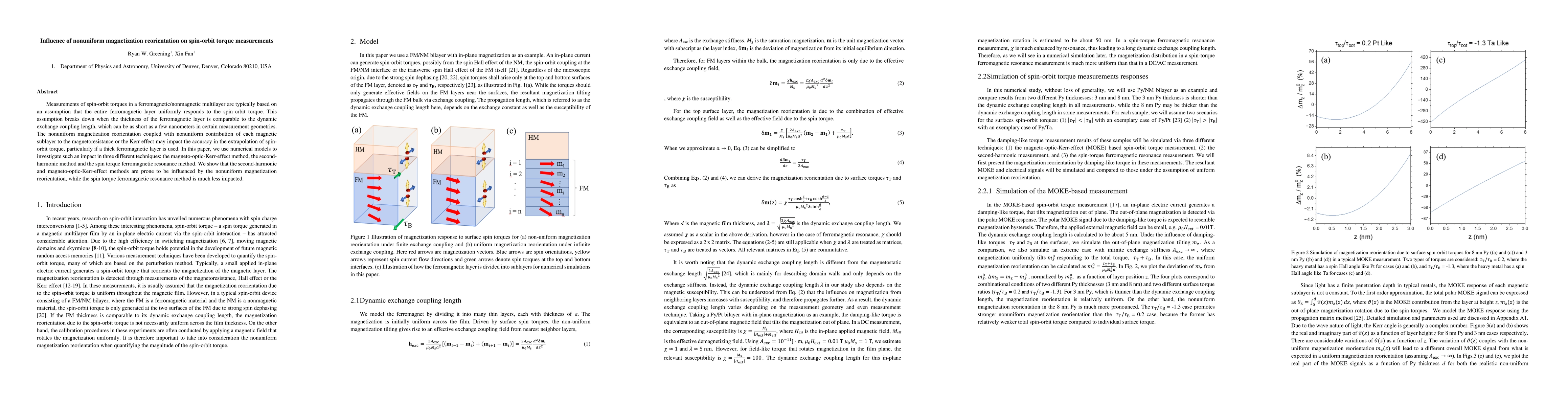 Thumbnail for Influence of nonuniform magnetization reorientation on spin-orbit torque
  measurements