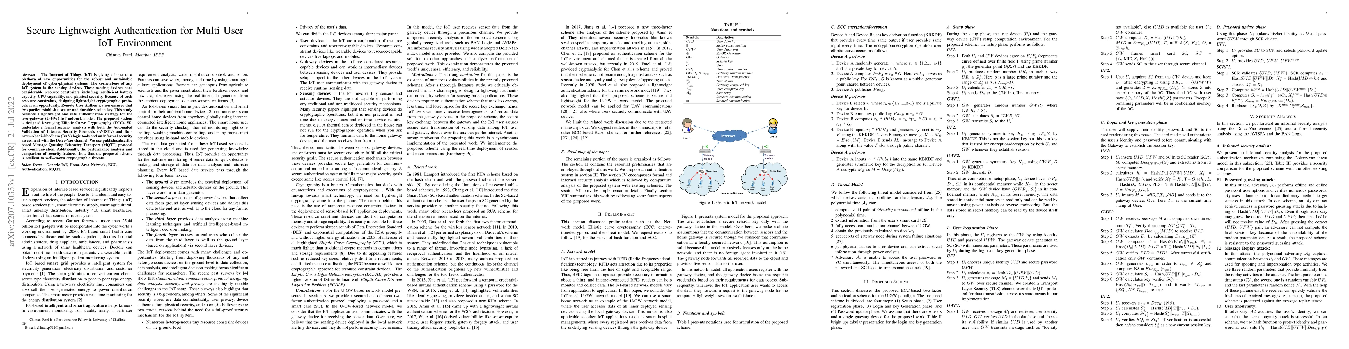 Thumbnail for Secure Lightweight Authentication for Multi User IoT Environment