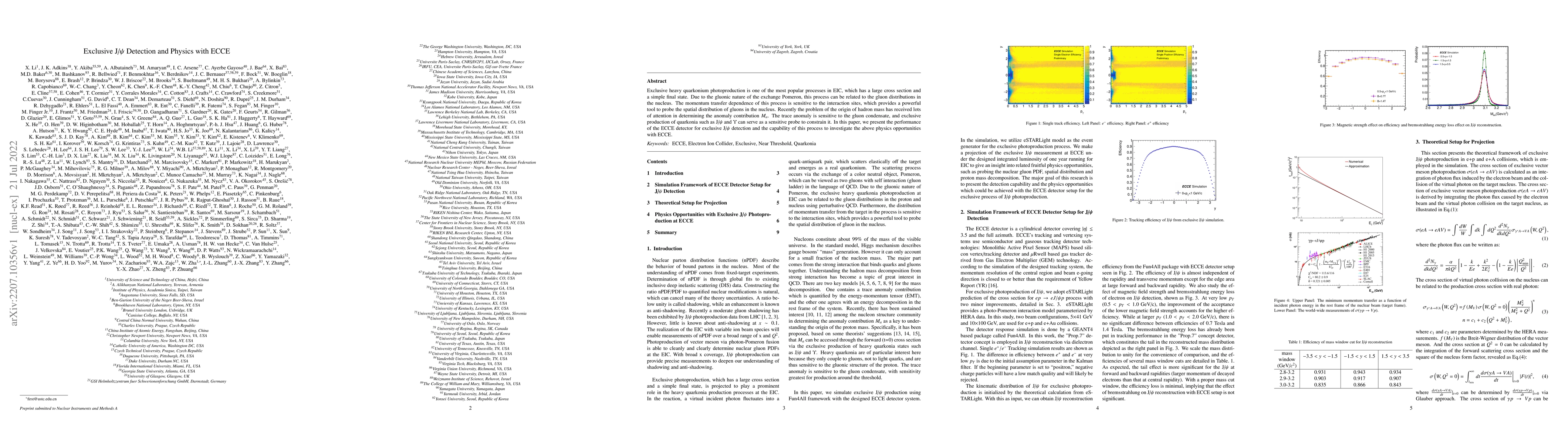 Thumbnail for Exclusive J/$\psi$ Detection and Physics with ECCE